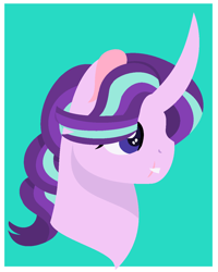 Size: 1028x1284 | Tagged: safe, artist:chaserofthelight99, starlight glimmer, pony, bust, curved horn, older, portrait, scar, solo