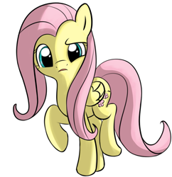 Size: 943x973 | Tagged: safe, artist:rabiesbun, fluttershy, pegasus, pony, confluttershy, confused, female, looking at you, mare, simple background, solo, white background