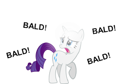 Size: 1757x1210 | Tagged: safe, artist:zacatron94, rarity, pony, unicorn, astartes pattern baldness, bald, d:, frown, hilarious in hindsight, shiny, simple background, solo, spongebob squarepants, text, the spongebob squarepants movie, transparent background, vector