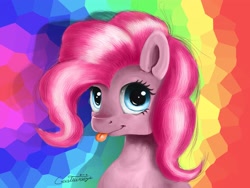 Size: 3200x2400 | Tagged: safe, artist:gusteaureeze, pinkie pie, earth pony, pony, bust, portrait, solo, tongue out