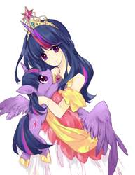 Size: 1299x1684 | Tagged: safe, artist:lillin, derpibooru import, twilight sparkle, twilight sparkle (alicorn), alicorn, human, cute, horned humanization, human ponidox, humanized, pixiv, self ponidox, simple background, twiabetes, white background, winged humanization