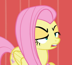 Size: 602x544 | Tagged: safe, fluttershy, pegasus, pony, faic, female, mare, pink mane, yellow coat