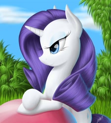 Size: 880x978 | Tagged: safe, artist:zigword, rarity, pony, unicorn, bust, portrait, redraw, solo