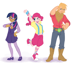 Size: 1003x845 | Tagged: safe, artist:sunami56, derpibooru import, big macintosh, pinkie pie, twilight sparkle, converse, humanized, shoes