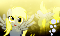 Size: 1024x614 | Tagged: safe, artist:xnighteddashx, derpy hooves, pegasus, pony, female, mare, solo, wallpaper