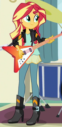 Size: 320x650 | Tagged: safe, screencap, sunset shimmer, equestria girls, friendship games, electric guitar, flying v, guitar, solo, sunset shredder