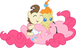 Size: 1024x650 | Tagged: safe, artist:laberoon, pinkie pie, pound cake, pumpkin cake, earth pony, pony, simple background, transparent background, vector