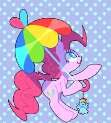 Size: 490x540 | Tagged: safe, artist:30clock, pinkie pie, earth pony, pony, custom, pixiv, solo, umbrella