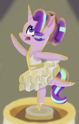 Size: 2160x3383 | Tagged: safe, artist:princessstar2000, starlight glimmer, pony, unicorn, a royal problem, ballerina, clothes, female, glimmerina, mare, music box, nightmare, open mouth, scene interpretation