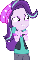 Size: 1834x2895 | Tagged: safe, artist:surprisepi, starlight glimmer, equestria girls, mirror magic, spoiler:eqg specials, beanie, clothes, female, hat, pants, simple background, solo, transparent background, vector, vest, watch