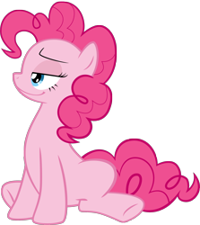 Size: 2280x2553 | Tagged: safe, artist:blue-paint-sea, pinkie pie, earth pony, pony, simple background, sitting, smug, solo, transparent background, vector