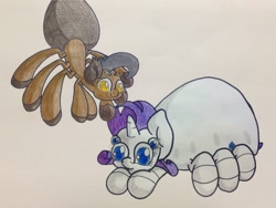 Size: 1280x960 | Tagged: safe, artist:adurot, rarity, oc, monster pony, original species, spider, spiderpony, species swap, spiderponyrarity, traditional art