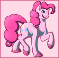 Size: 902x885 | Tagged: safe, artist:arcticwaters, pinkie pie, earth pony, pony, female, mare, pink coat, pink mane, solo, unshorn fetlocks