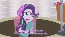 Size: 1920x1080 | Tagged: safe, screencap, starlight glimmer, equestria girls, mirror magic, spoiler:eqg specials, mirror, solo, subtitles, teletoon