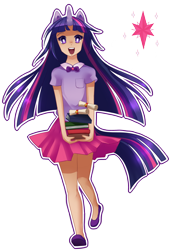 Size: 2000x2870 | Tagged: safe, artist:nanidani, derpibooru import, twilight sparkle, eared humanization, horned humanization, humanized, solo, tailed humanization