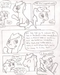 Size: 802x996 | Tagged: safe, artist:seabastian, derpy hooves, dinky hooves, doctor whooves, earth pony, pegasus, pony, unicorn, a story about family, comic, female, filly, lineart, male, mare, stallion