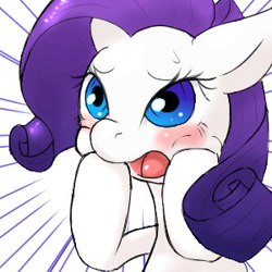 Size: 300x300 | Tagged: safe, artist:yajima, rarity, pony, unicorn, pixiv, screaming, solo