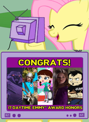 Size: 563x771 | Tagged: safe, fluttershy, pegasus, pony, aquabats, aquabats super show, blythe baxter, dan, dan vs, eaglebones falconhawk, exploitable meme, happy, littlest pet shop, megatron, the hub, transformers, transformers prime, tv meme