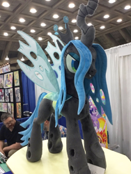 Size: 1536x2048 | Tagged: safe, artist:equestriaplush, queen chrysalis, changeling, changeling queen, andy price, bronycon, female, irl, photo, plushie, solo, tony fleecs