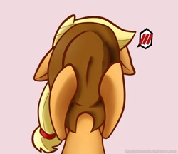 Size: 874x755 | Tagged: safe, artist:nolycs, applejack, earth pony, pony, covering, embarrassed, simple background, solo