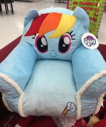 Size: 599x718 | Tagged: safe, derpibooru import, rainbow dash, adorawat, armchair, cute, irl, merchandise, photo, sofa, wat