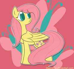 Size: 1024x952 | Tagged: dead source, safe, artist:mekhalive, fluttershy, pegasus, pony, female, mare, solo, sticker