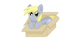 Size: 1280x720 | Tagged: source needed, safe, artist:jbond, derpy hooves, pegasus, pony, box, cardboard box, female, mare, solo