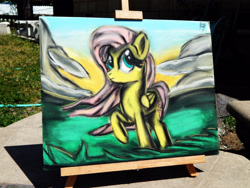 Size: 4608x3456 | Tagged: safe, artist:ostichristian, fluttershy, pegasus, pony, painting, photo, traditional art