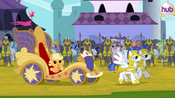 Size: 899x503 | Tagged: safe, applejack, earth pony, pony, magical mystery cure, baby, babyjack, exploitable meme, meme, royal guard, twimobile