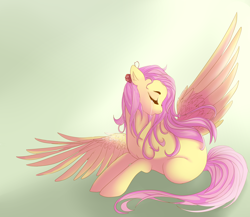 Size: 2300x2000 | Tagged: safe, artist:fikakorv, fluttershy, pegasus, pony, crying, female, flower, flower in hair, mare, solo