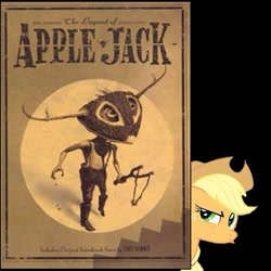 Size: 567x567 | Tagged: safe, applejack, earth pony, pony, female, mare, movie poster, name, the legend of applejack