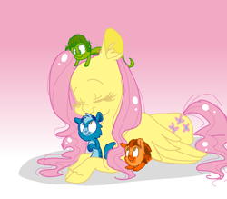 Size: 1280x1120 | Tagged: safe, artist:lulucario, fluttershy, pegasus, pony, crossover, littlest pet shop, russell ferguson, sunil nevla, vinnie terrio