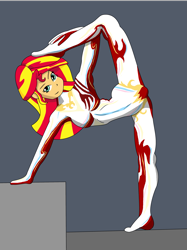 Size: 2429x3246 | Tagged: safe, artist:horsecat, sunset shimmer, equestria girls, cirque du soleil, contortionist, flexible, solo