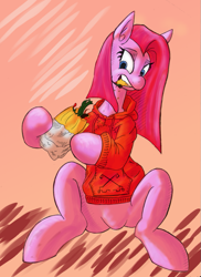 Size: 727x1000 | Tagged: safe, artist:pseudosharp, pinkie pie, earth pony, pony, female, mare, pink coat, pink mane, pinkamena diane pie, solo