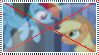 Size: 99x55 | Tagged: safe, artist:stampforyou, derpibooru import, applejack, rainbow dash, earth pony, pegasus, pony, anti-shipping, appledash, deviantart stamp, drama bait, female, lesbian, shipping, stamp