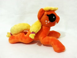 Size: 800x600 | Tagged: dead source, safe, artist:tersaziu, applejack, pony, baby, baby pony, babyjack, creepy, foal, irl, photo, plushie