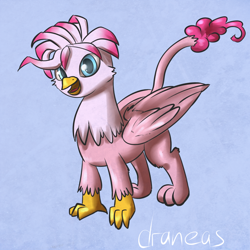 Size: 900x900 | Tagged: safe, artist:draneas, pinkie pie, griffon, griffonized, solo, species swap