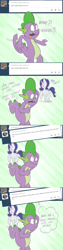 Size: 1000x4000 | Tagged: safe, artist:fledgex, rarity, spike, dragon, pony, unicorn, ask, comic, female, male, shipping, sparity, straight, the right-hand dragon, tumblr