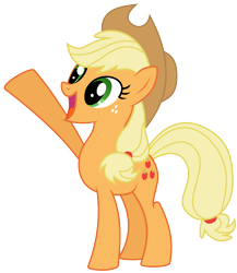 Size: 7000x8064 | Tagged: safe, artist:kysss90, applejack, earth pony, pony, absurd resolution, raised hoof, simple background, solo, transparent background, vector