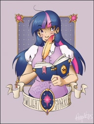 Size: 576x753 | Tagged: safe, artist:sassy-pigeon, derpibooru import, twilight sparkle, humanized, solo