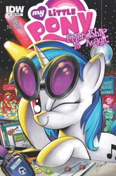 Size: 2063x3131 | Tagged: safe, artist:andypriceart, idw, big macintosh, dj pon-3, lyra heartstrings, pinkie pie, sweetcream scoops, vinyl scratch, earth pony, pony, unicorn, big scoops, comic cover, cover, crazy horse, disco ball, female, headphones, male, mare, official, one eye closed, ponified, stallion, the baboons, the beach boys, the beach colts, the galloping stones, the monkees, the rolling stones, turntable, wink