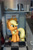 Size: 800x1202 | Tagged: safe, applejack, earth pony, pony, eating, frown, kitchen, ponies in real life, puffy cheeks, refrigerator, solo