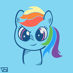 Size: 3000x3000 | Tagged: safe, artist:lukijimomk, derpibooru import, rainbow dash, pegasus, pony, blue background, bust, simple background, solo