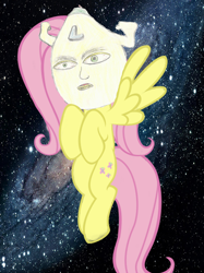 Size: 2500x3340 | Tagged: safe, artist:turtl3, fluttershy, pegasus, pony, hat, lemon, space