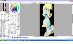 Size: 1366x822 | Tagged: safe, derpy hooves, equestria girls, paint tool sai, vector, windows, windows xp