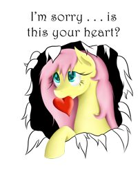 Size: 1600x1971 | Tagged: safe, artist:rulsis, fluttershy, pegasus, pony, fourth wall, heart, simple background, transparent background