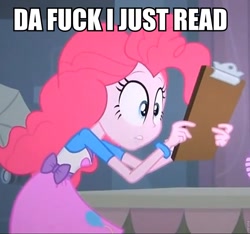 Size: 960x897 | Tagged: safe, pinkie pie, equestria girls, equestria girls (movie), image macro, solo