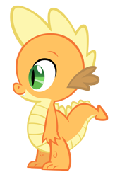 Size: 1377x2108 | Tagged: safe, artist:durpy, color edit, applejack, applejack (male), spike, dragon, rule 63, simple background, solo, species swap, transparent background, vector