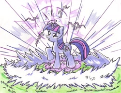 Size: 1742x1344 | Tagged: safe, artist:quarium, derpibooru import, twilight sparkle, magic, solo