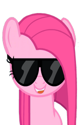 Size: 598x894 | Tagged: safe, artist:kuren247, pinkie pie, earth pony, pony, pinkamena diane pie, simple background, solo, sunglasses, transparent background, vector